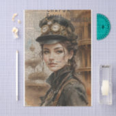 Steampunk Lady, Victoriaans vrouw Ephemera Tissuepapier (Craft)