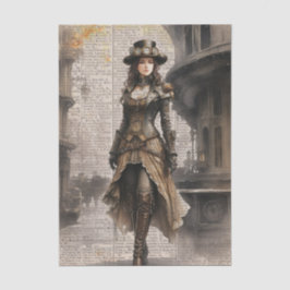 Steampunk Lady, Victoriaans vrouw Ephemera Tissuepapier