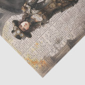 Steampunk Lady, Victoriaans vrouw Ephemera Tissuepapier (Detail)