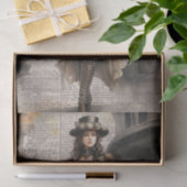 Steampunk Lady, Victoriaans vrouw Ephemera Tissuepapier (Geschenk)