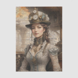 Steampunk Lady, Victoriaans vrouw Ephemera Tissuepapier