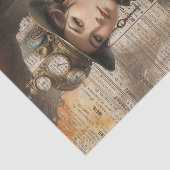 Steampunk Lady, Victoriaans vrouw Ephemera Tissuepapier (Detail)