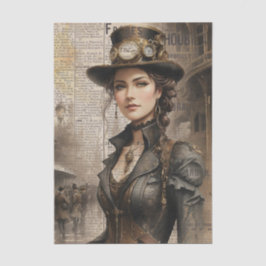 Steampunk Lady, Victoriaans vrouw Ephemera Tissuepapier