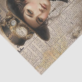 Steampunk Lady, Victoriaans vrouw Ephemera Tissuepapier (Detail)