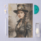 Steampunk Lady, Victoriaans vrouw Ephemera Tissuepapier (Craft)