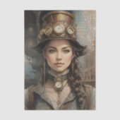 Steampunk Lady, Victoriaans vrouw Ephemera Tissuepapier (Voorkant)