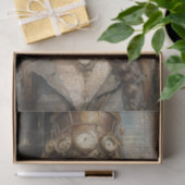 Steampunk Lady, Victoriaans vrouw Ephemera Tissuepapier (Geschenk)