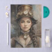 Steampunk Lady, Victoriaans vrouw Ephemera Tissuepapier (Craft)