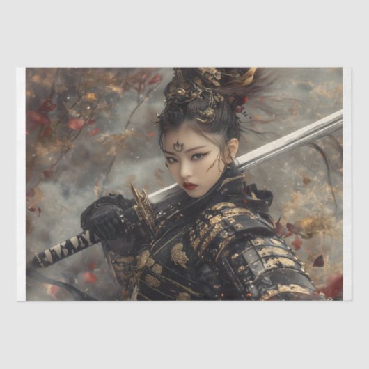 Steampunk Lady Warrior Tissuepapier (Voorkant)