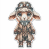 Steampunk Lamb Transparante Sticker (Voorkant)