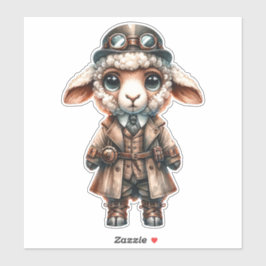 Steampunk Lamb Transparante Sticker