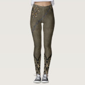 Steampunk Leather Lace Metal  Industrial Leggings (Voorkant)