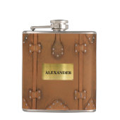 Steampunk- leder Kijk Hoesje Heupfles (Voorkant)