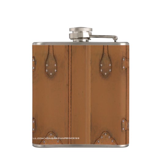 Steampunk- leder Kijk Hoesje Heupfles (Achterkant)