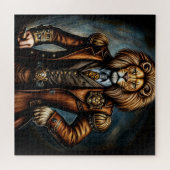 Steampunk leeuw in een pak legpuzzel (Horizontaal)