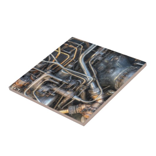 Steampunk-leidingbuizen Tegeltje (Zijkant)