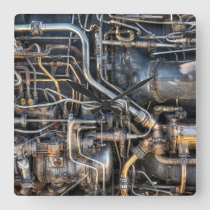 Steampunk-leidingbuizen Vierkante Klok