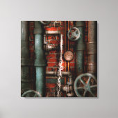 Steampunk - Leidingen en afsluiters Canvas Afdruk (Voorkant)