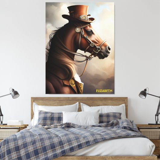 Steampunk Leuk Paard Rusty Fantasy  Paard Canvas Afdruk (Insitu (Slaapkamer))