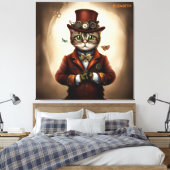 Steampunk Leuke Cat Rusty Fantasy Cat Art Canvas Afdruk (Insitu (Slaapkamer))