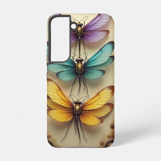Steampunk libellen samsung galaxy hoesje (Achterkant)