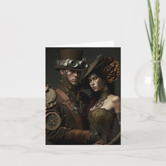 Steampunk Liefhebbers Valentijnkaart Kaart (Voorkant)