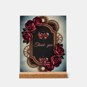 Steampunk Lijst met Red Roses en Gears Acryl Bord (Voorkant)