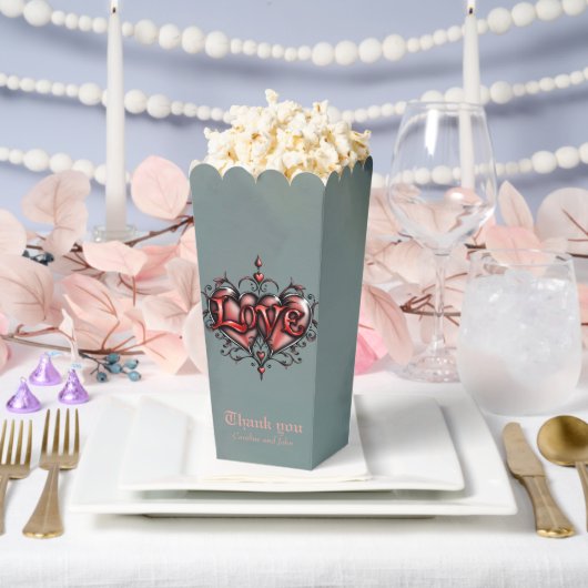 Steampunk Lijst met Red Roses en Gears Bedankdoosjes (Huwelijk)