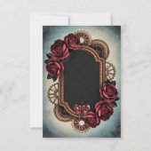 Steampunk Lijst met Red Roses en Gears Bedankkaart (Achterkant)