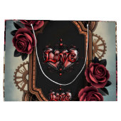 Steampunk Lijst met Red Roses en Gears Groot Cadeauzakje (Achterkant)