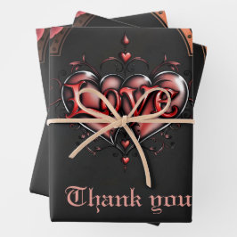 Steampunk Lijst met Red Roses en Gears Inpakpapier Vel