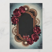 Steampunk Lijst met Red Roses en Gears Menu (Achterkant)