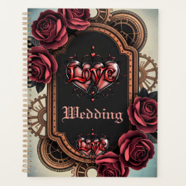 Steampunk Lijst met Red Roses en Gears Planner