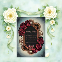 Steampunk Lijst met Red Roses en Gears