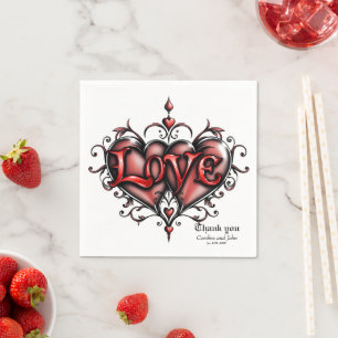 Steampunk Lijst met Red Roses en Gears Servet