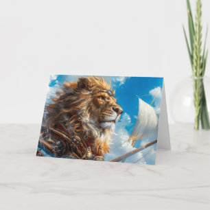 Steampunk Lion Bedankkaart