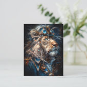 Steampunk Lion Briefkaart (Staand voorkant)