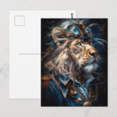 Steampunk Lion Briefkaart (Voorkant / Achterkant)
