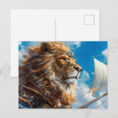 Steampunk Lion Briefkaart (Voorkant / Achterkant)