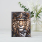 Steampunk Lion Briefkaart (Staand voorkant)