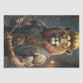 Steampunk Lion Construction Worker Decoupage Tissuepapier (Voorkant)