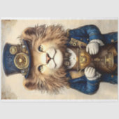 Steampunk Lion & Gold Trophy AS3 Decoupage Tissuepapier (Voorkant)