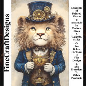 Steampunk Lion & Gold Trophy AS3 Decoupage Tissuepapier