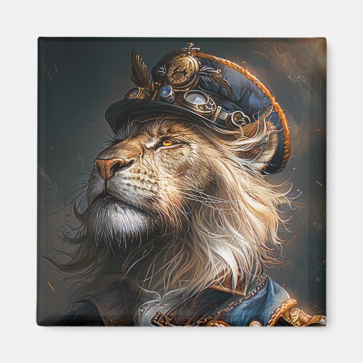 Steampunk Lion Magneet (Voorkant)