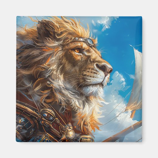 Steampunk Lion Magneet (Voorkant)