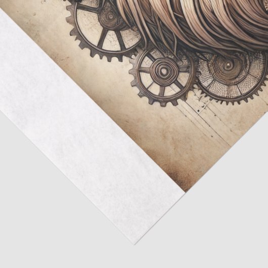 Steampunk Lion Majesty Decoupage Tissuepapier (Detail)