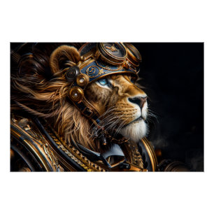 Steampunk Lion Perfect Poster