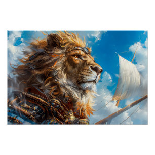 Steampunk Lion Perfect Poster