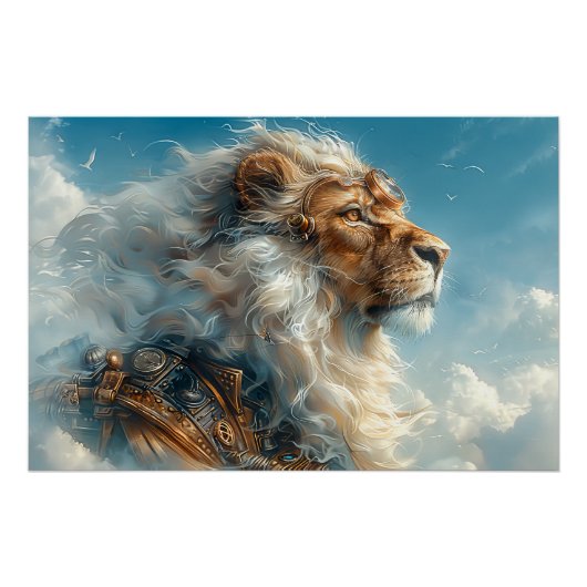 Steampunk Lion Perfect Poster (Voorkant)