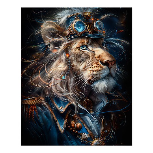 Steampunk Lion Perfect Poster (Voorkant)